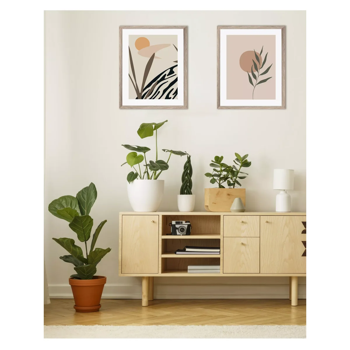 Botanical Scandi Framed Print, 57 x 47cm, Brown – image 4