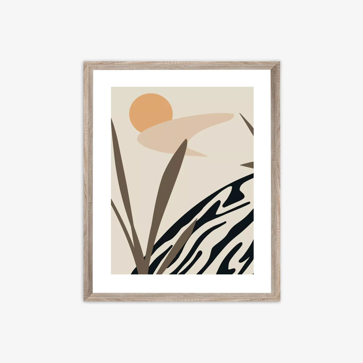 Botanical Scandi Framed Print, 57 x 47cm, Brown – image 1