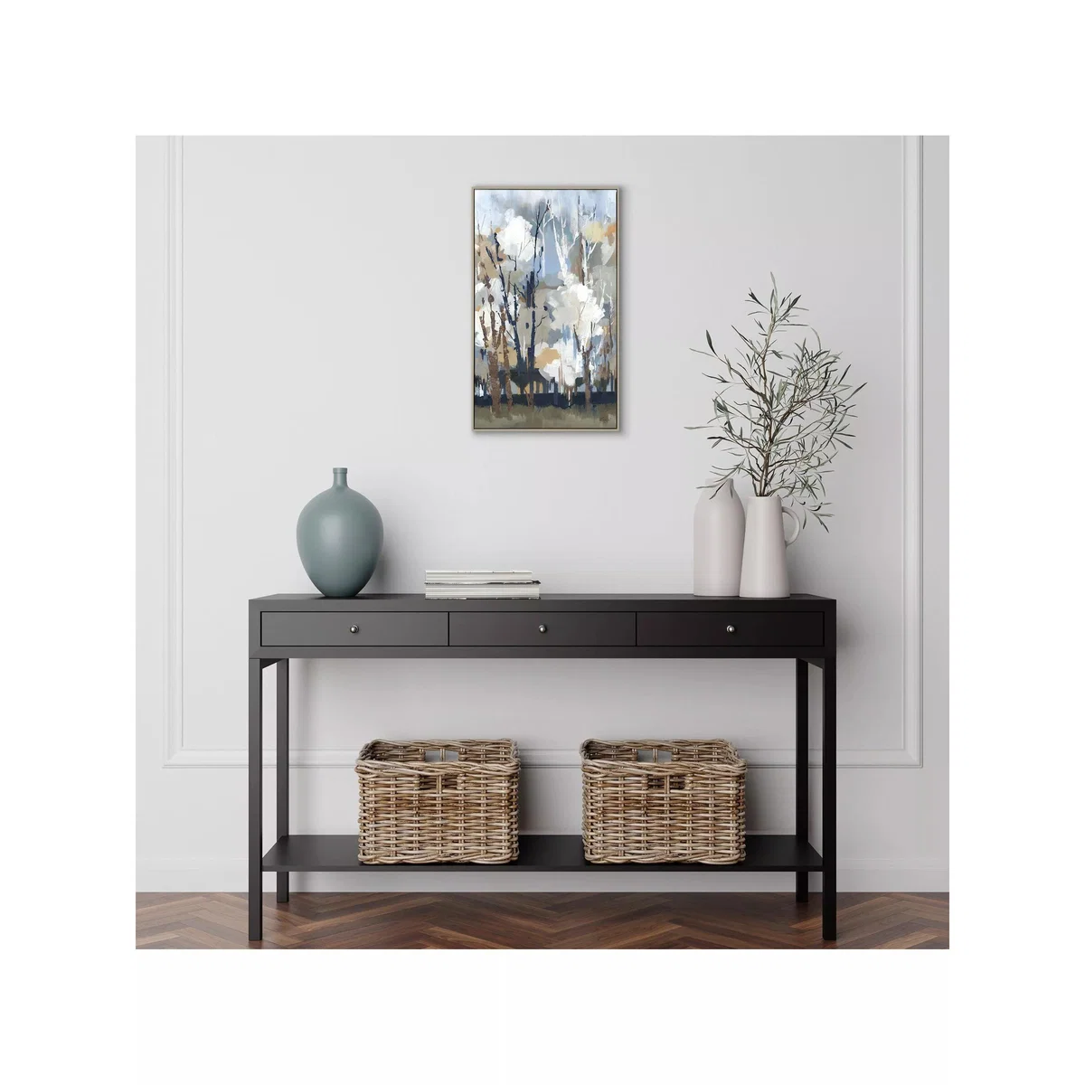 John Lewis A Lera 'Silversong Birch' Framed Canvas Print, 67 x 40cm, Blue/Multi – image 3