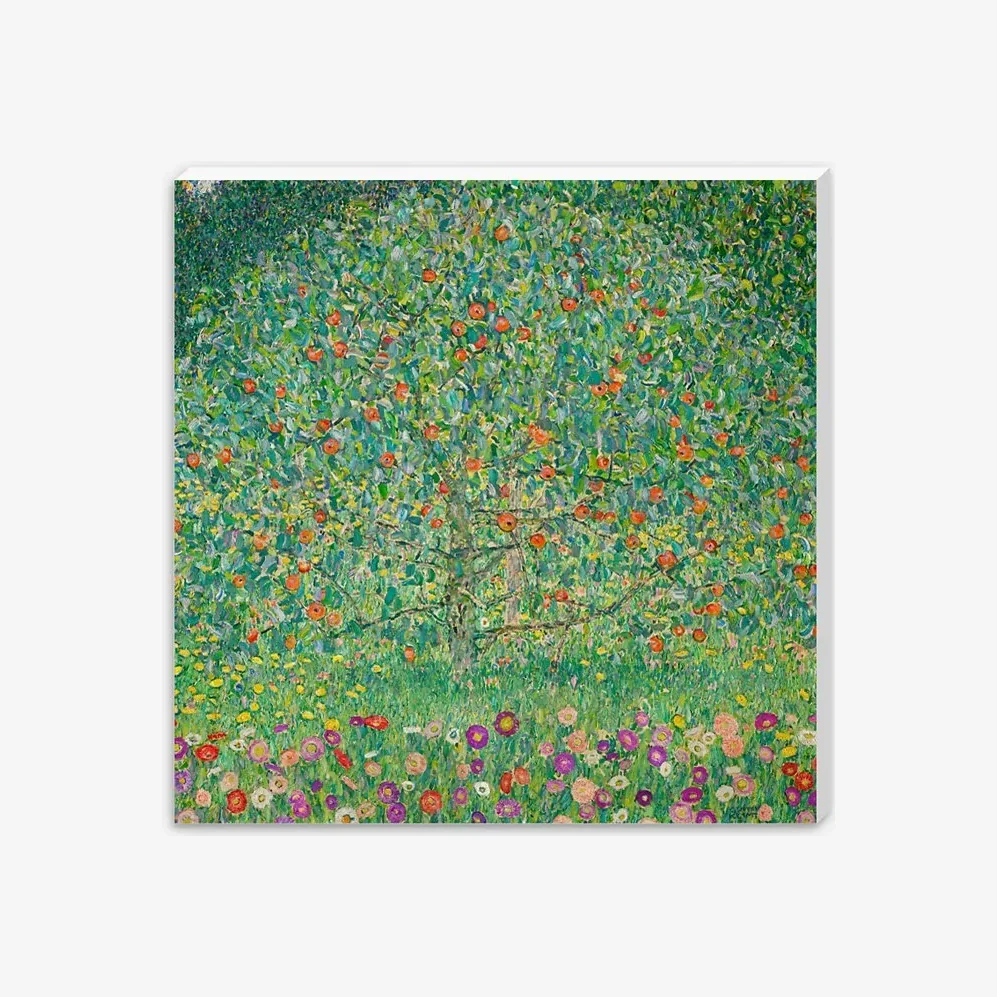 Gustav Klimt - 'Apple Tree' Wood Canvas Print, 110 x 110cm, Green