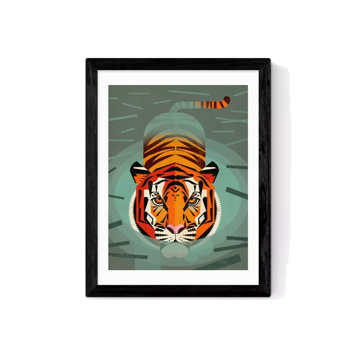 EAST END PRINTS Dieter Braun 'Swimming Tiger' Framed Print – image 1