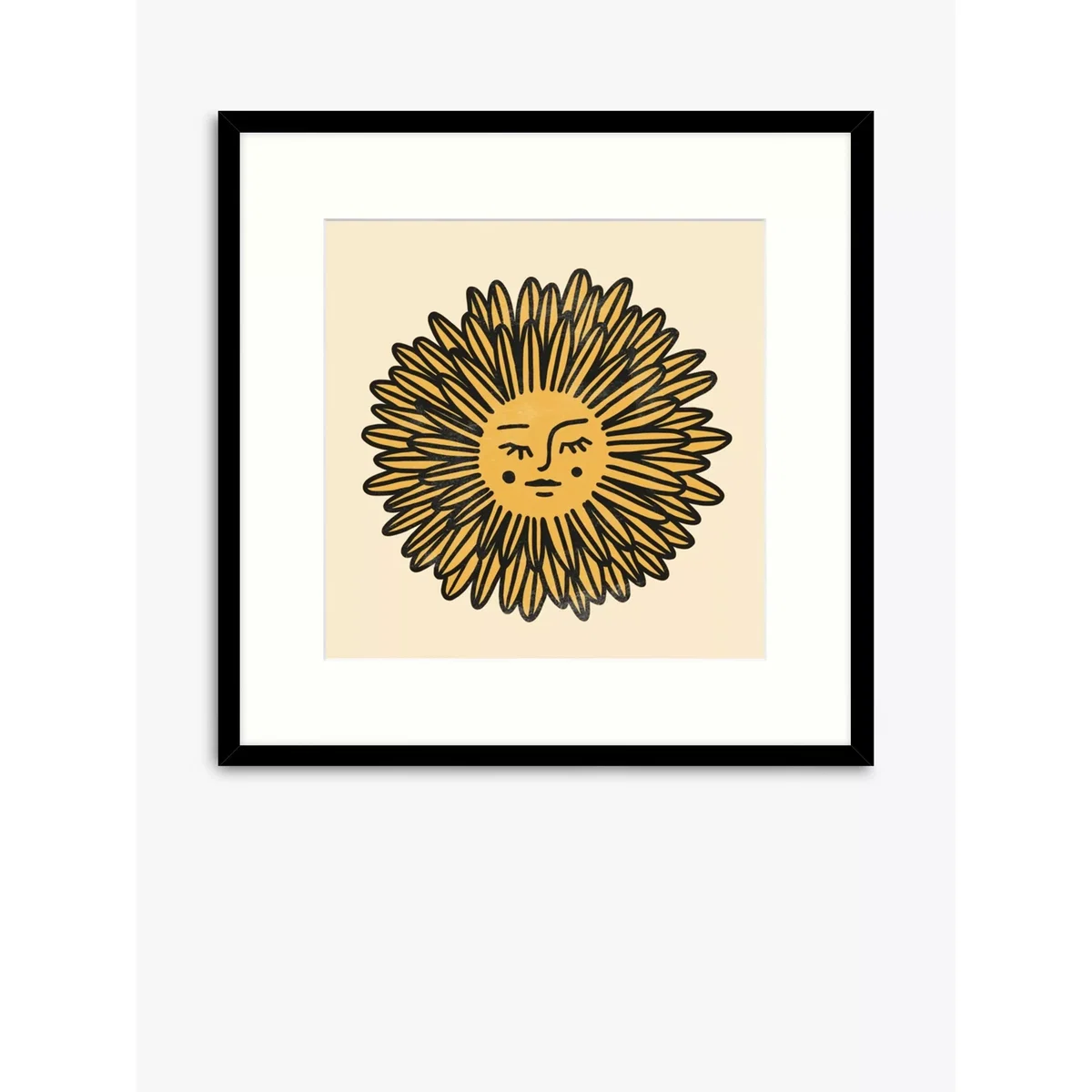 Emma Scarvey - 'Flower Face' Framed Print & Mount, 42 x 42cm, Yellow – image 2
