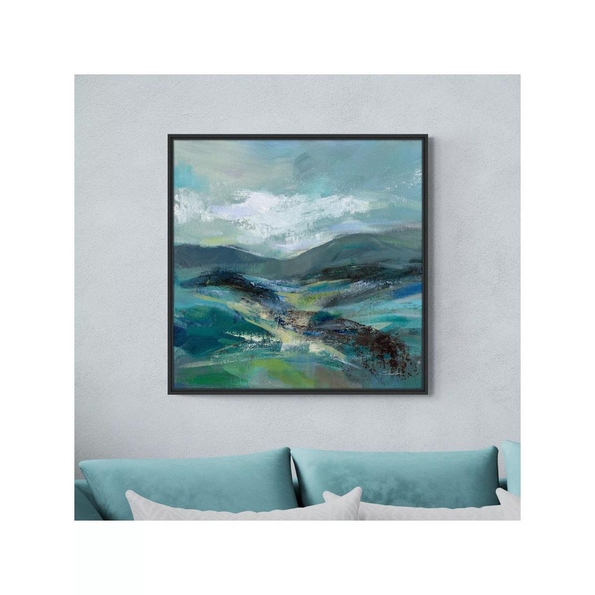 John Lewis Silvia Vassileva 'Turquoise Slopes' Framed Canvas Print, 84 x 84cm, Blue – image 2