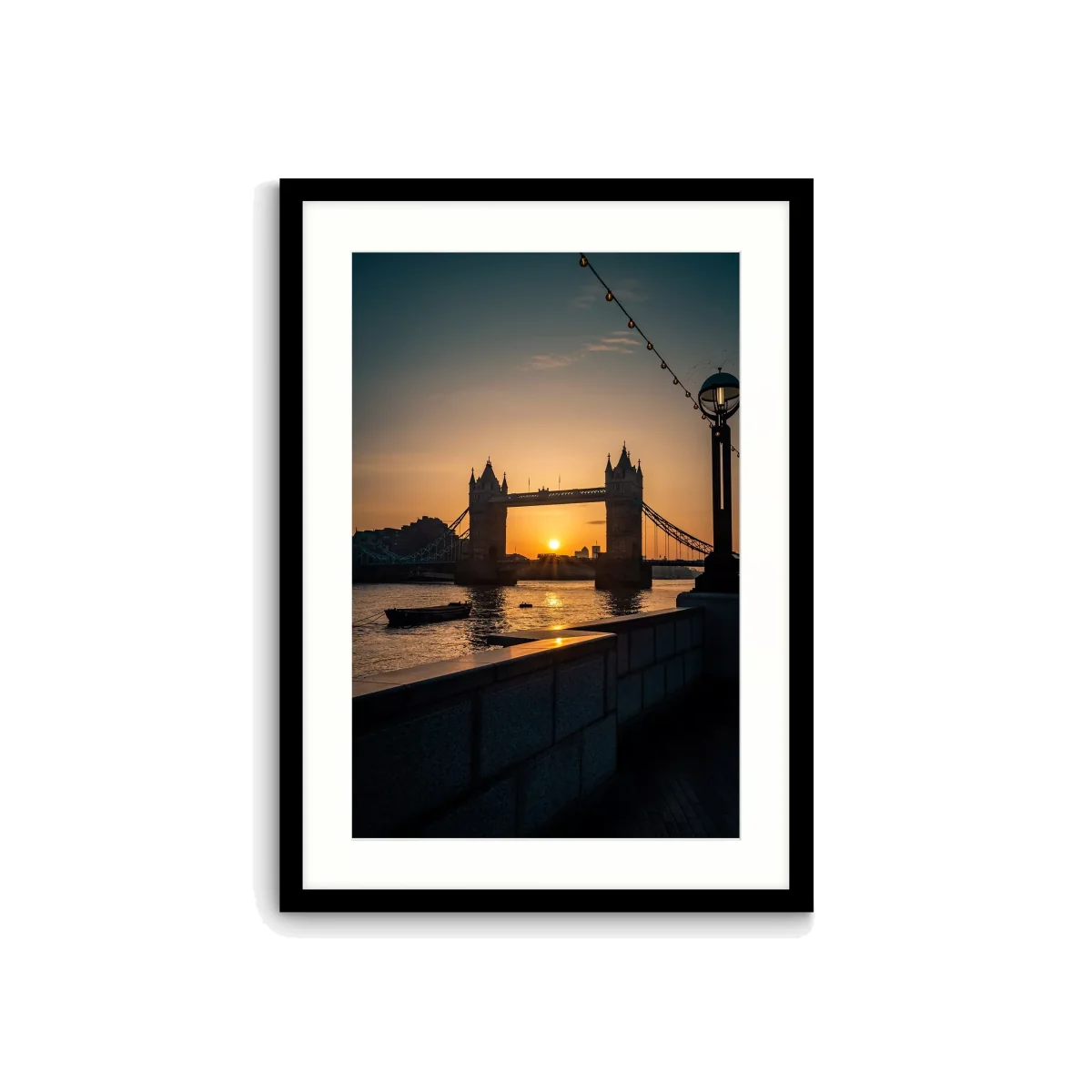 Zoe Austin - 'Tower Bridge Sunset' London Framed Print & Mount, 73.5 x 53.5cm, Yellow – image 1