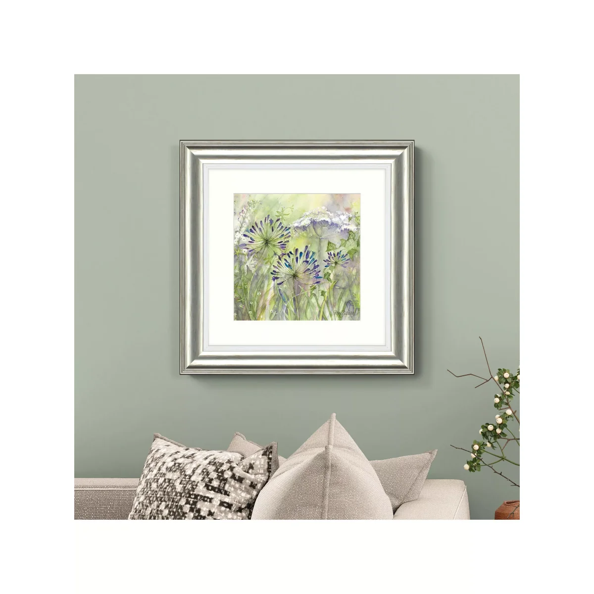 Catherine Stephenson - Agapanthus Grasses 2 Framed Print, 50 x 50cm – image 2