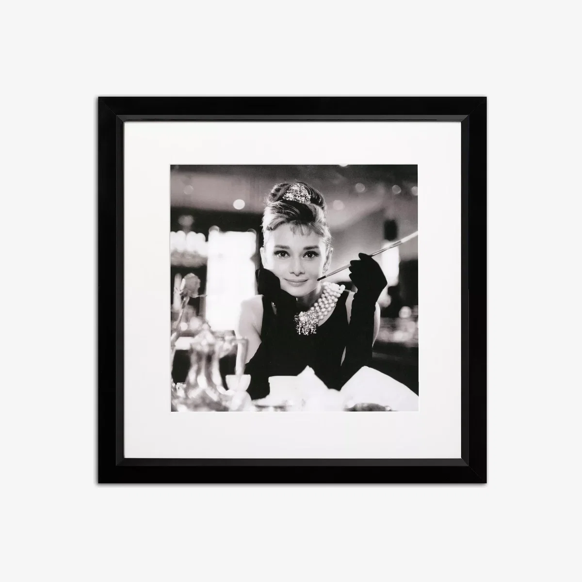 Audrey Hepburn - Breakfast at Tiffany's Framed Print & Mount, 50 x 50cm – image 1