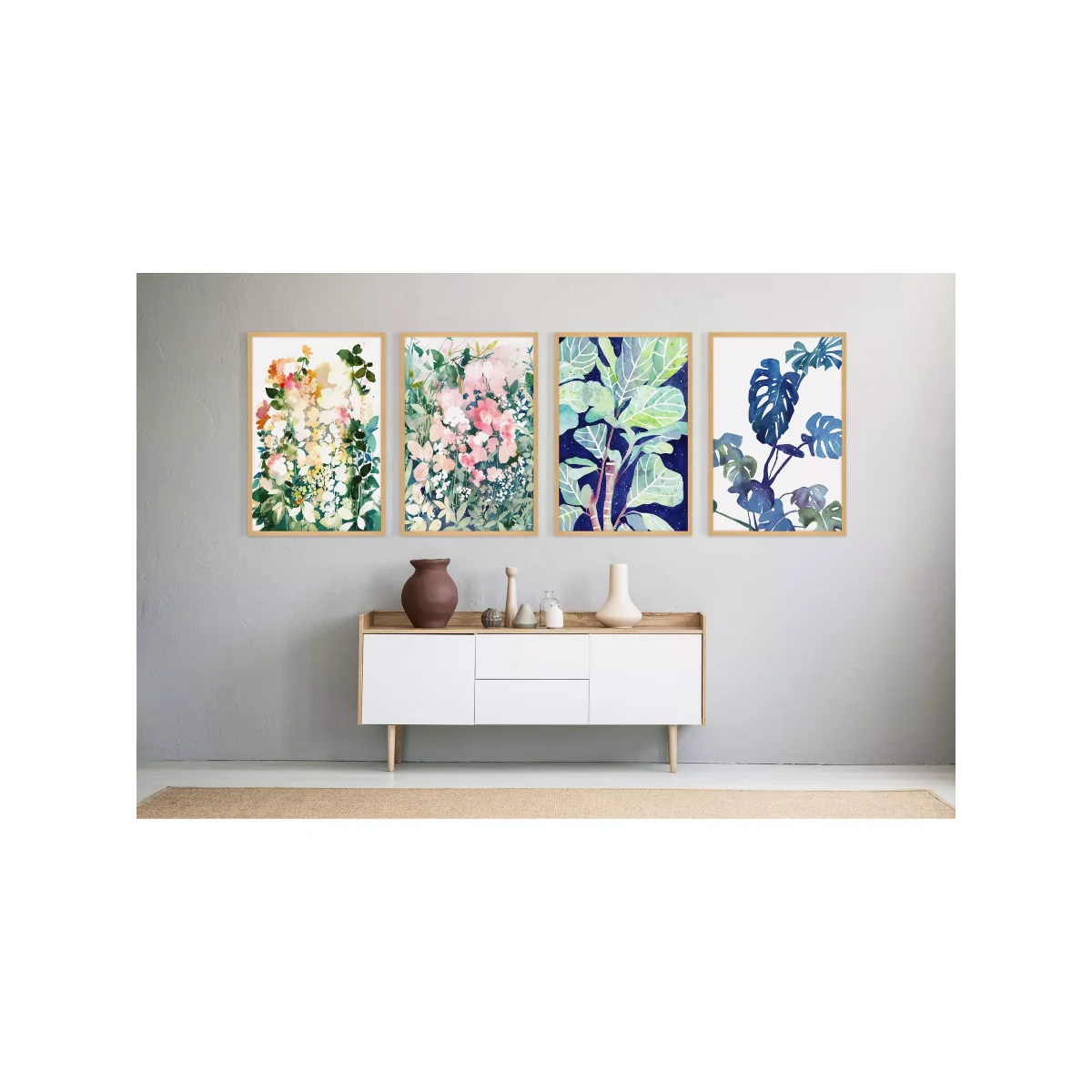 Ingrid Sanchez - 'Soulful Yellow Garden' Framed Print, 62 x 42cm, Green/Multi – image 2