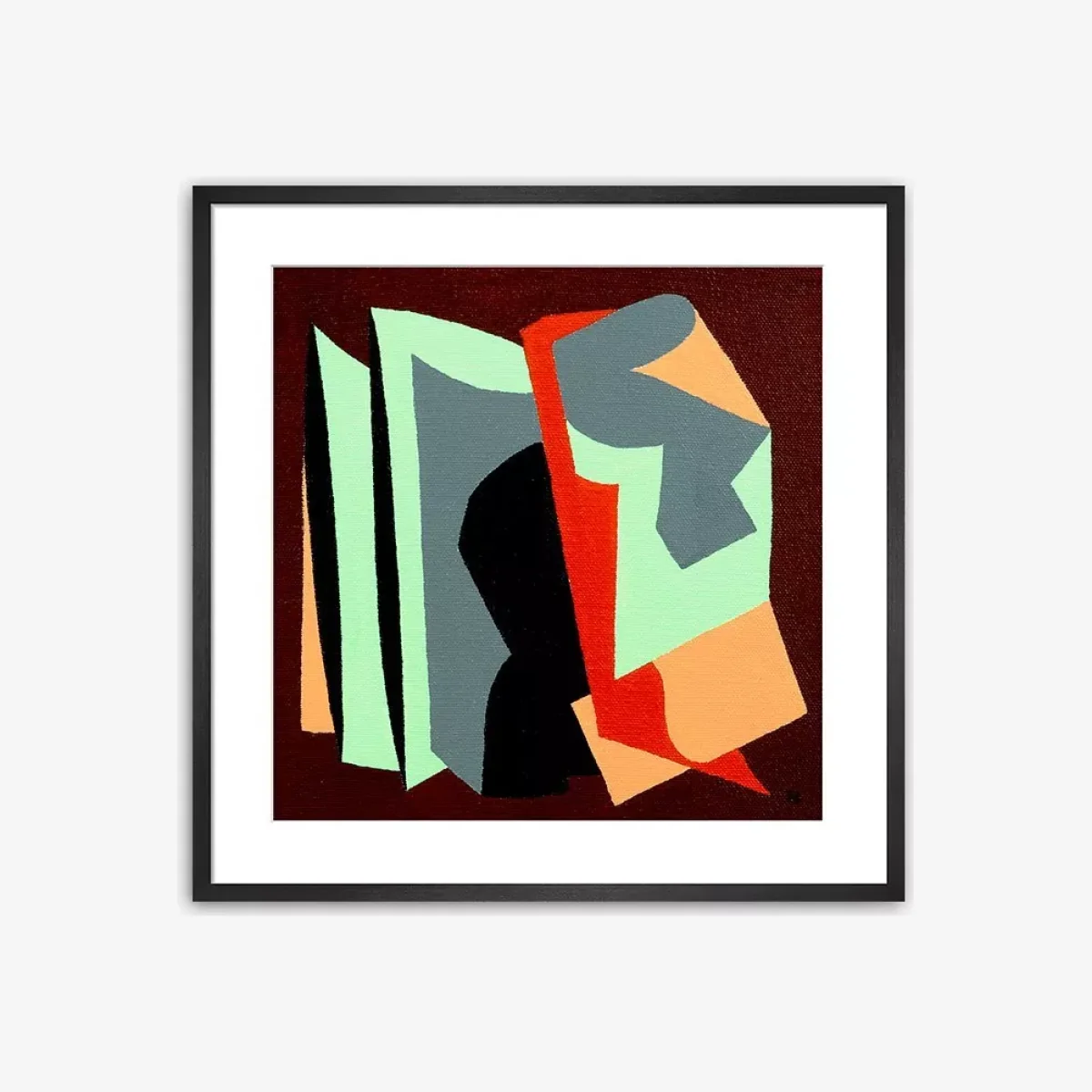 Nils Jean - 'Le Livre' Framed Print & Mount, 60 x 60cm, Multi – image 1