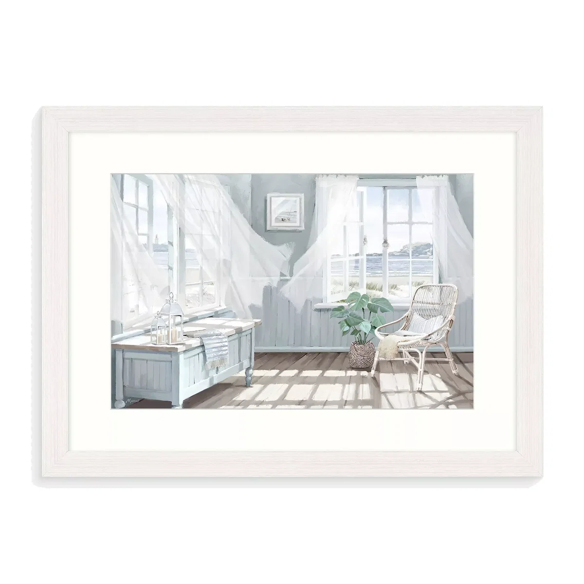 Richard Macneil - 'Salt Winds' Framed Print & Mount, 57 x 77cm, Blue – image 1