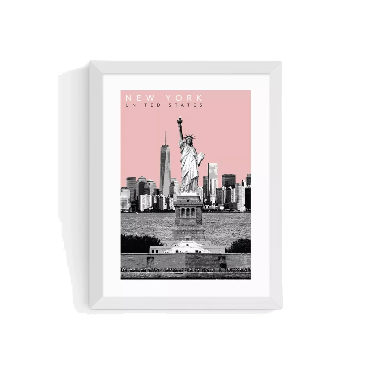 EAST END PRINTS Becks Norf Design 'New York Pink' Framed Print – image 1