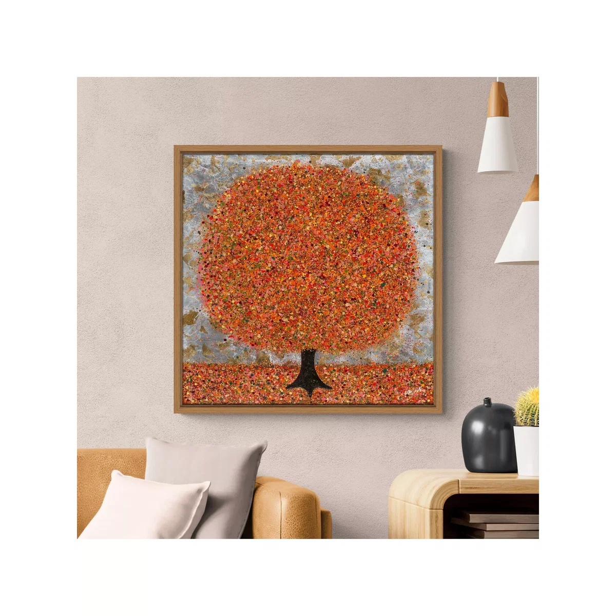 Nicky Chubb - 'Aurumn' Framed Canvas Print & Mount, 84 x 84cm, Orange – image 2