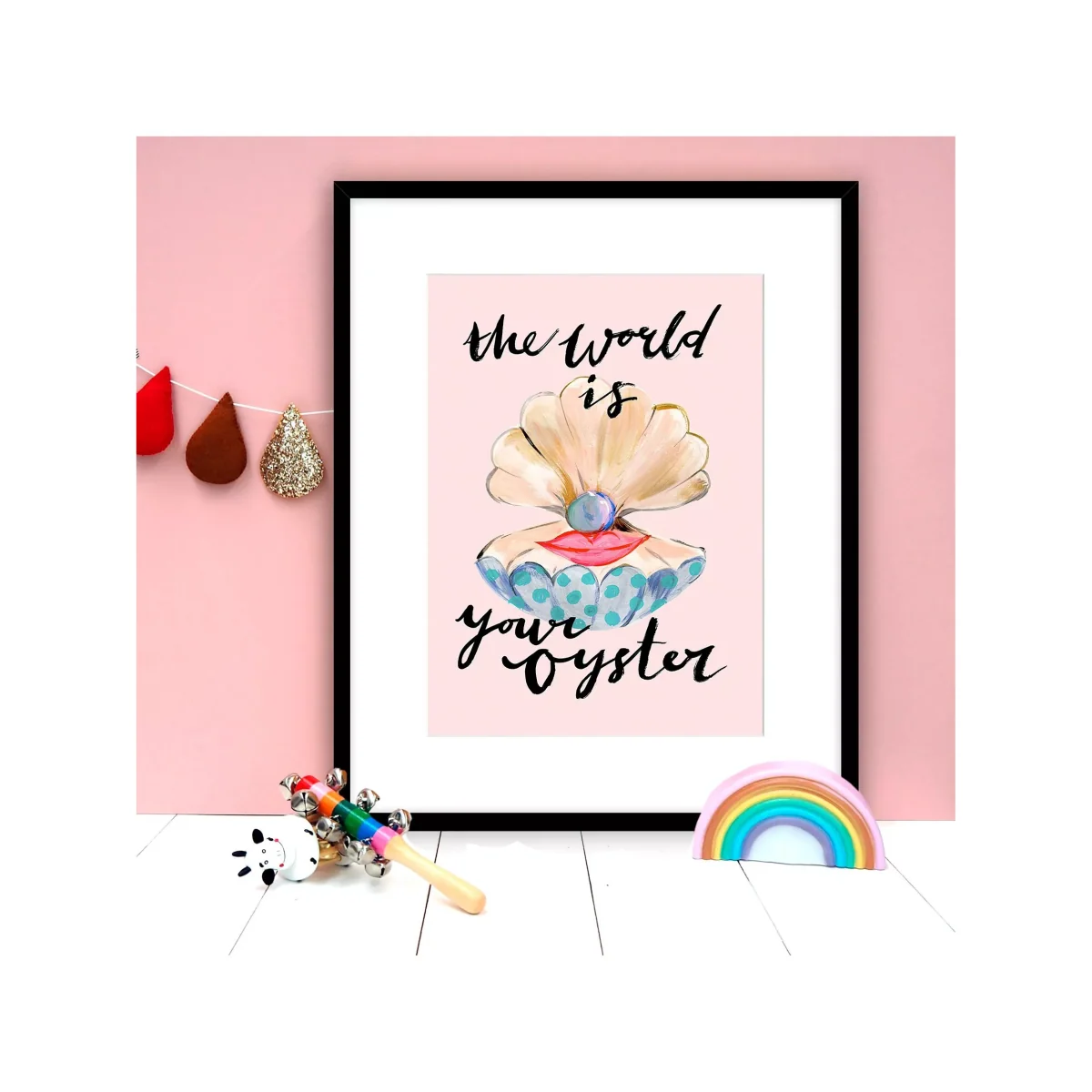 Eleanor Bowmer 'World Is Your Oyster' Shell Framed Print & Mount, 42 x 32cm, Pink/Multi – image 2
