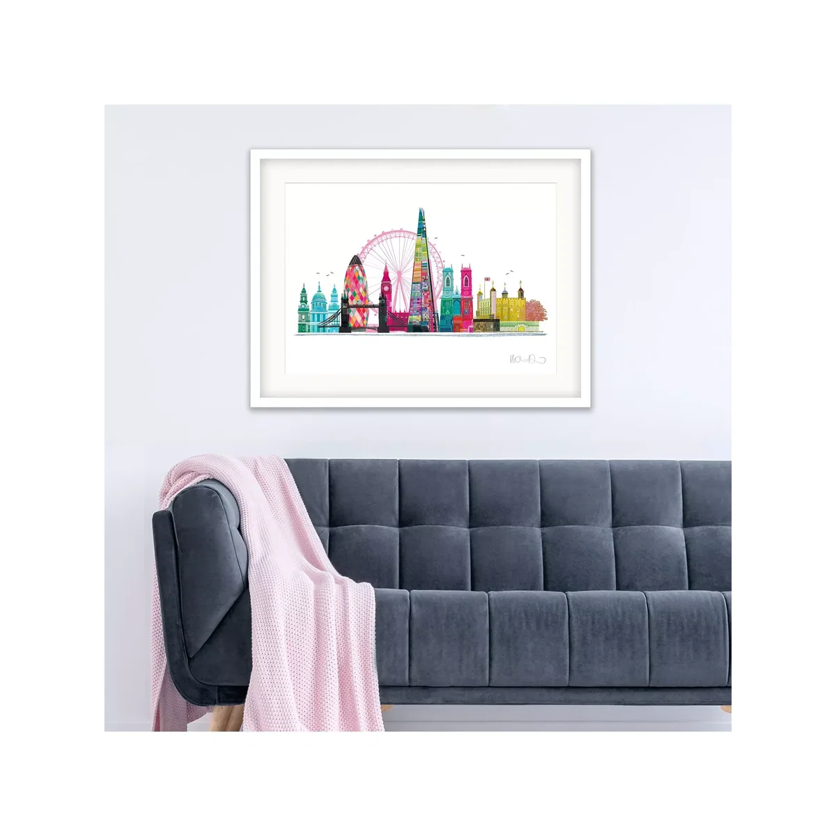 Ilona Drew - London Skyline Framed Print & Mount, 63.5 x 83.5cm – image 2