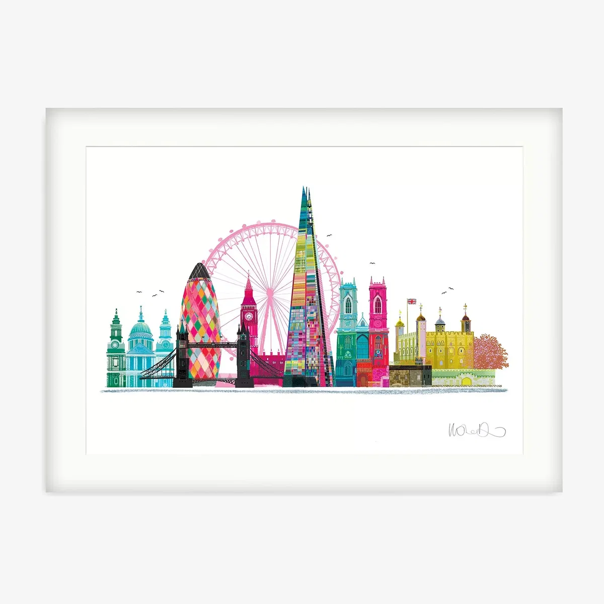 Ilona Drew - London Skyline Framed Print & Mount, 63.5 x 83.5cm – image 1