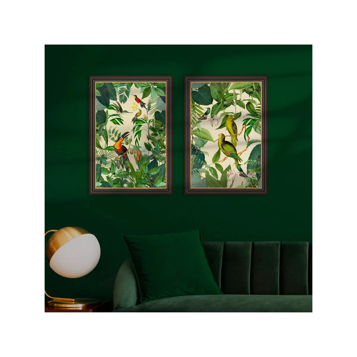 Andrea Haase - Tropical Birds Framed Prints, Set of 2, 67 x 47cm, Green/Multi – image 2