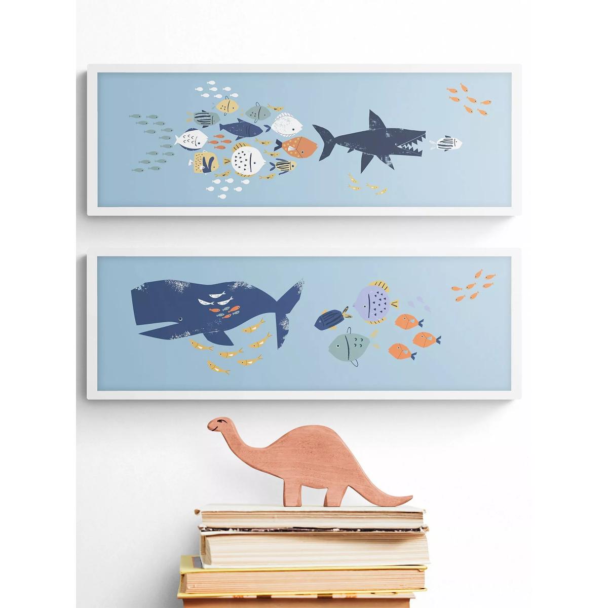 little home at John Lewis Under The Sea Wall Art, Set of 2, 60 x 20cm – image 2
