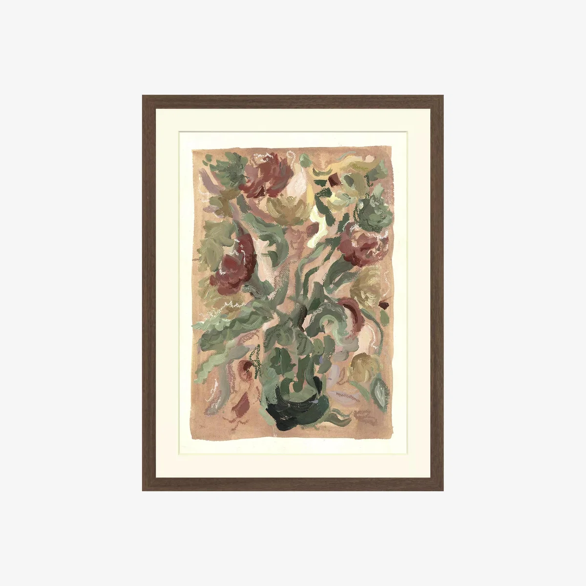 John Lewis Harlie Briggs 'Flower Market' Framed Print & Mount, 42 x 32cm, Pink/Green – image 1