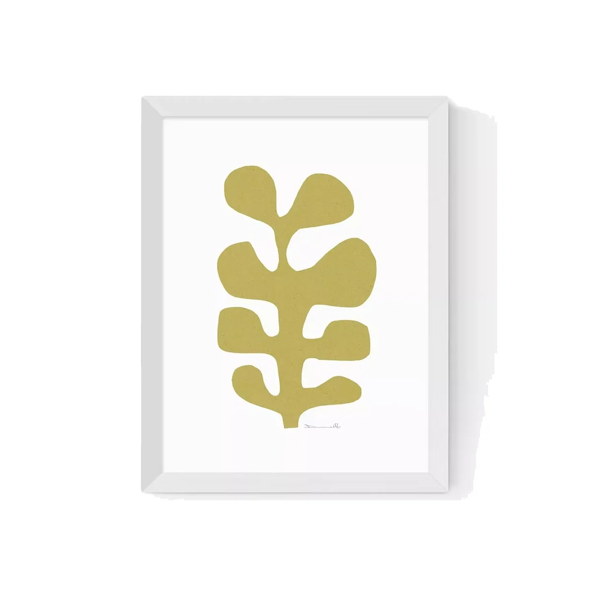 EAST END PRINTS Dan Hobday 'Seaweed Mustard' Framed Print – image 1