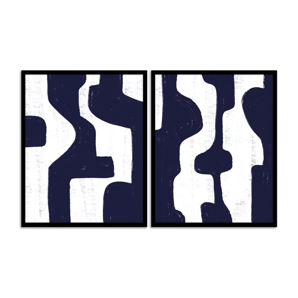 Print Punk Studio - 'Modern Minimal' Framed Print, Set of 2, 52 x 42cm, Blue – image 1
