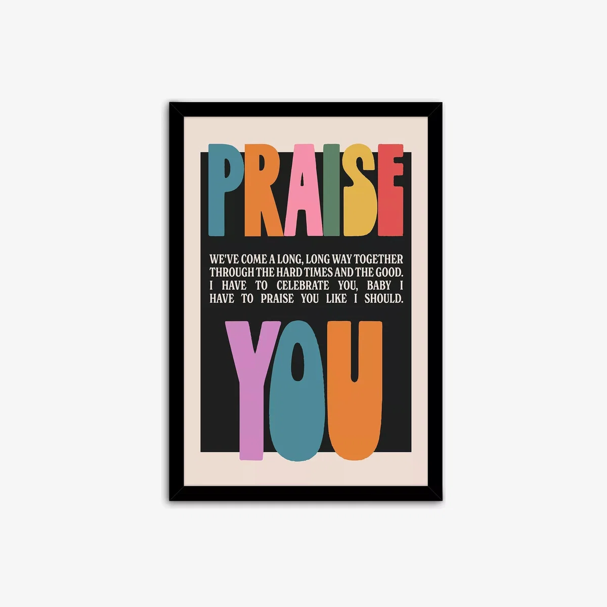 John Lewis Hollie Graphik 'Praise You' Framed Print, 63.5 x 43.5cm, Multi – image 1