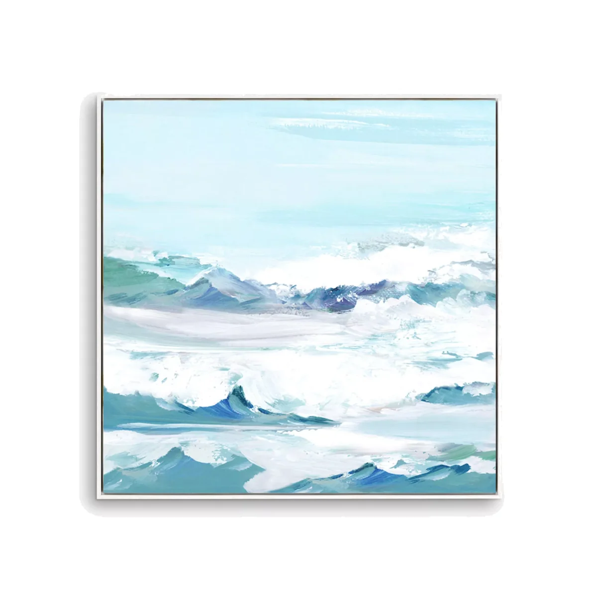 Valeria Mravyan - High Tides I Framed Canvas Print, 104.5 x 104.5cm, Blue