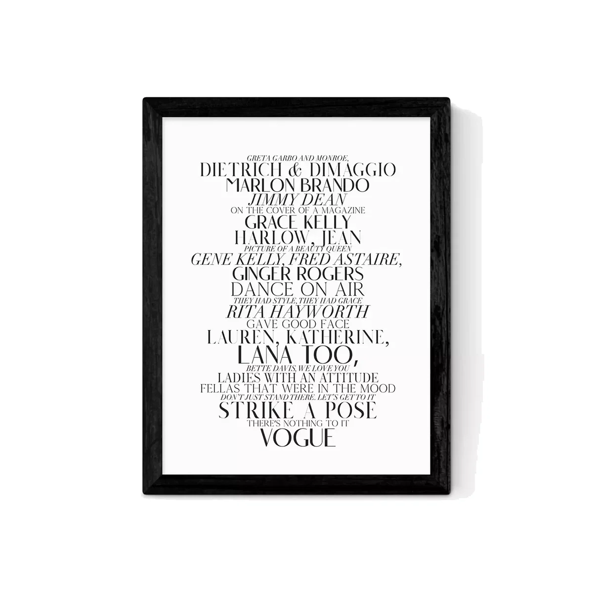 EAST END PRINTS Honeymoon Hotel 'Vogue Lyrics' Framed Print – image 1