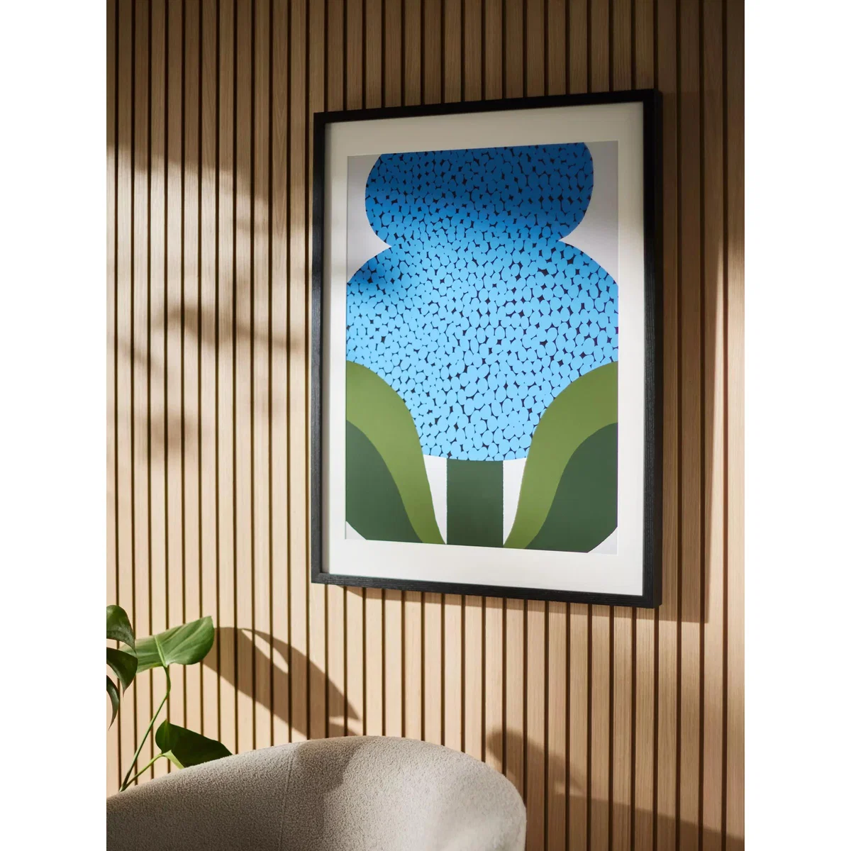 John Lewis Eija Vehvilainen 'January Flower' Framed Print, 80 x 60cm, Blue/Multi – image 2