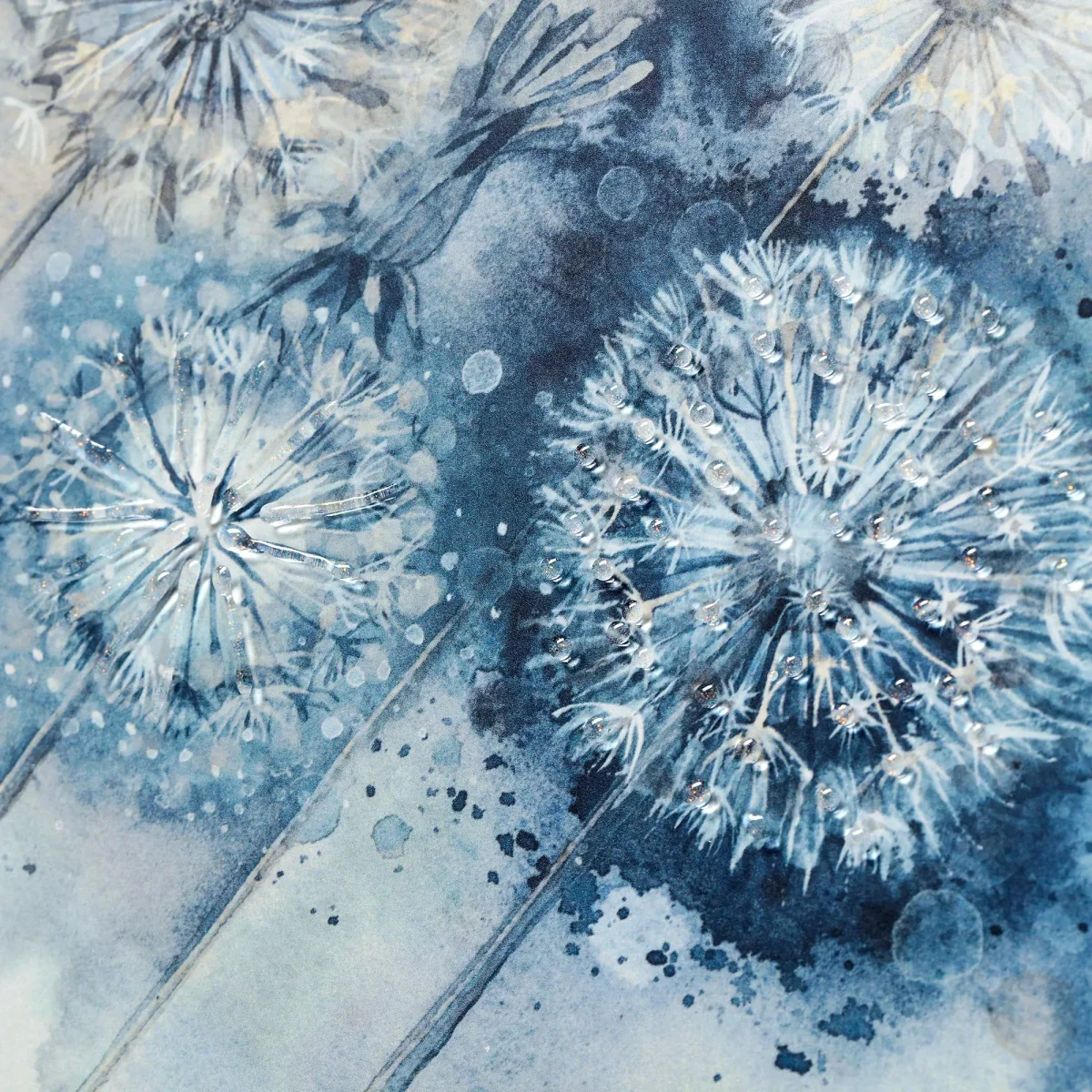 Catherine Stephenson - Blue Dandelion Embellished Framed Print, 50 x 105cm – image 2