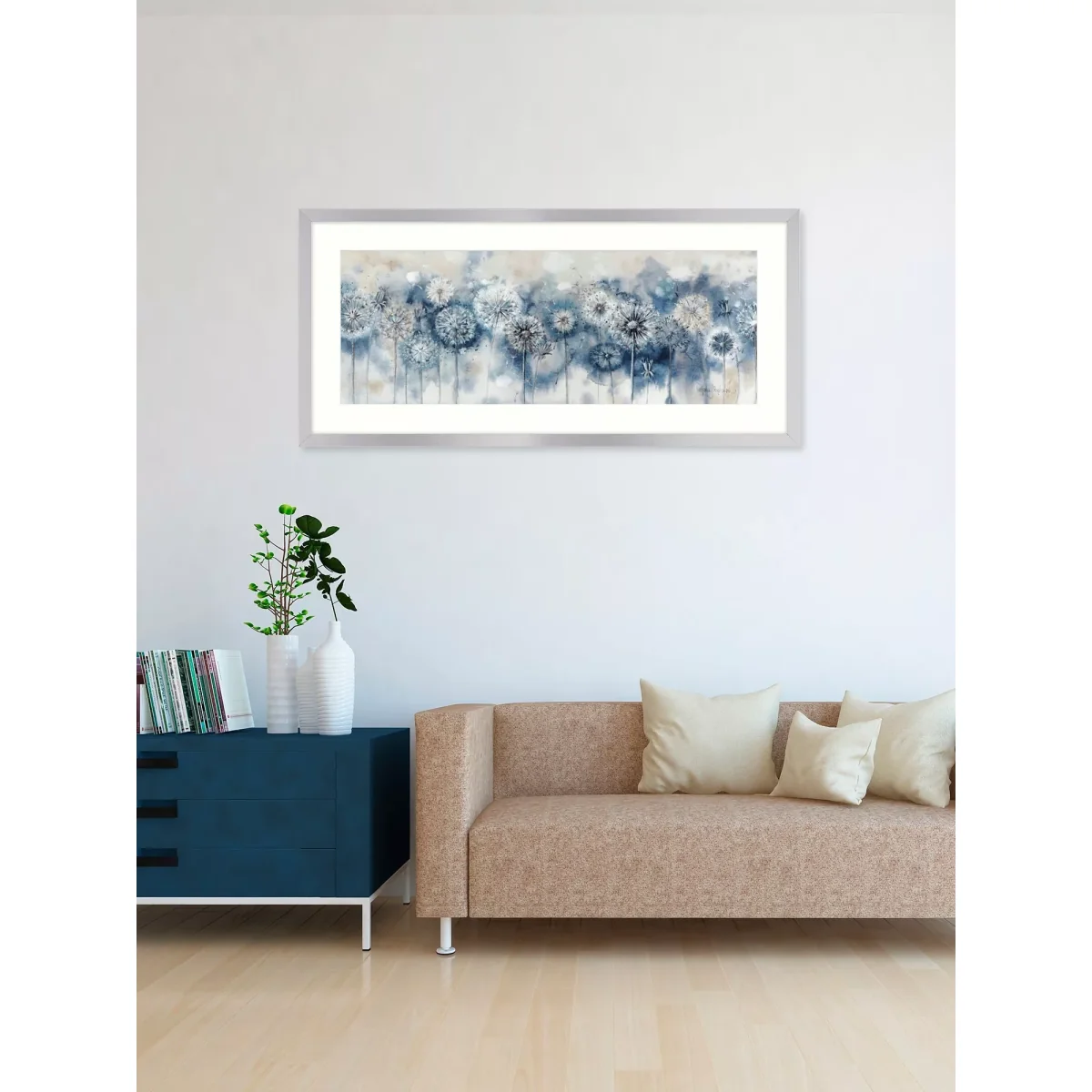 Catherine Stephenson - Blue Dandelion Embellished Framed Print, 50 x 105cm – image 3