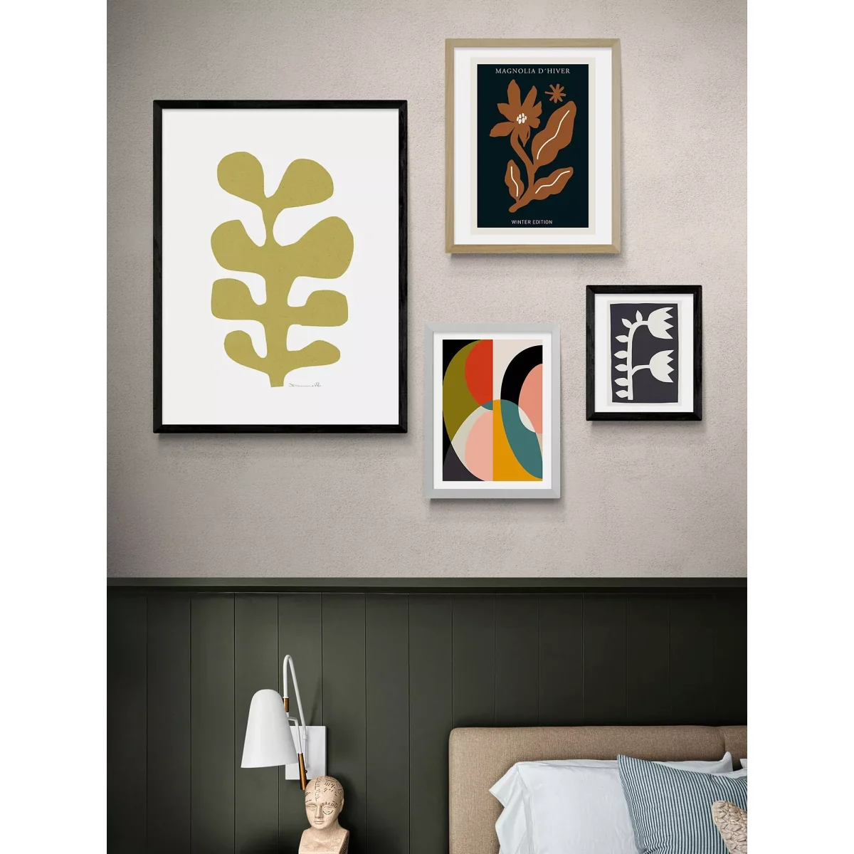 EAST END PRINTS Dan Hobday 'Seaweed Mustard' Framed Print – image 2