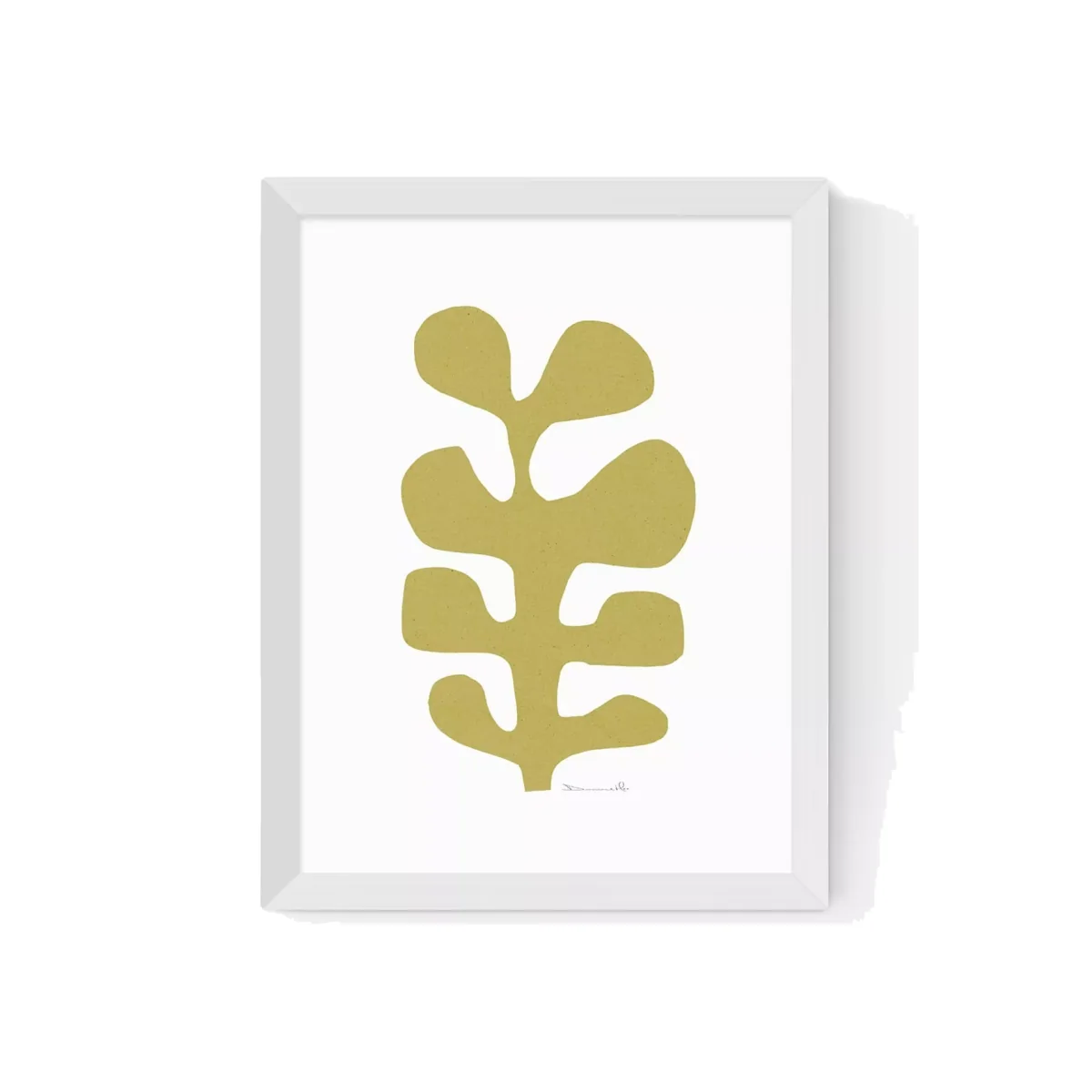 EAST END PRINTS Dan Hobday 'Seaweed Mustard' Framed Print – image 1