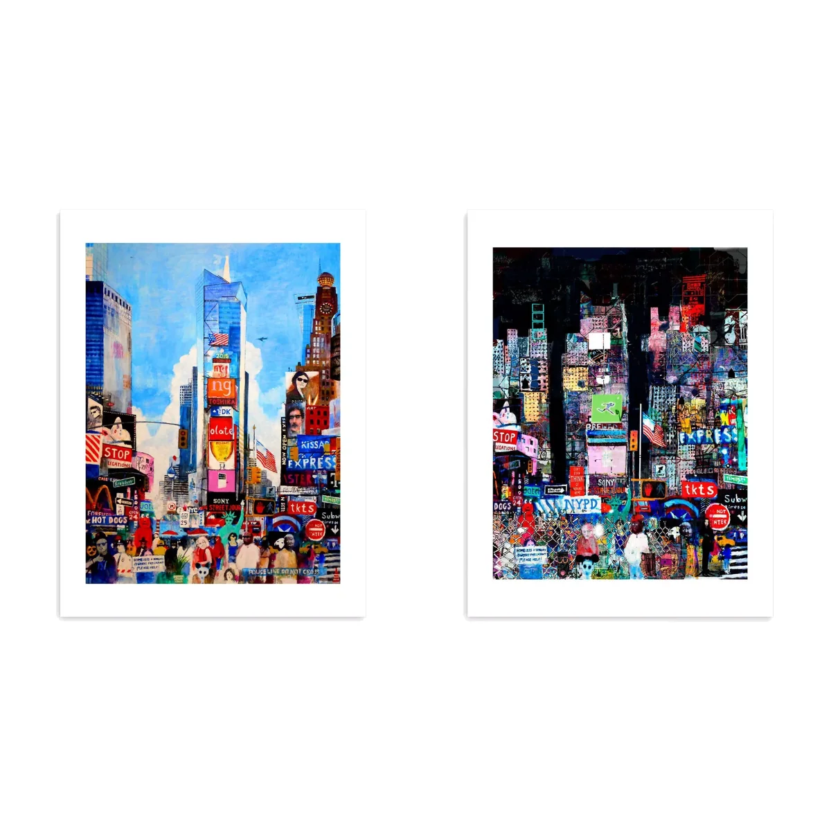 Andy Mercer - Times Square New York Unframed Prints, Set of 2, 40 x 30cm