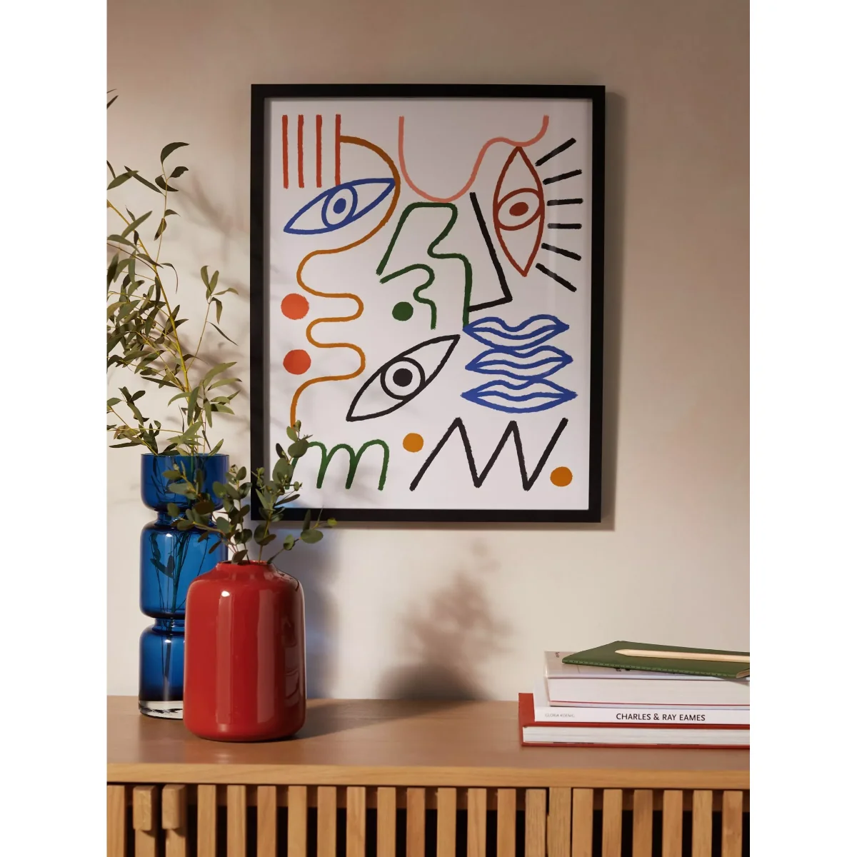 Marcello Velho - 'Abstract Portait' Framed Print, 52 x 42cm, Multi – image 2