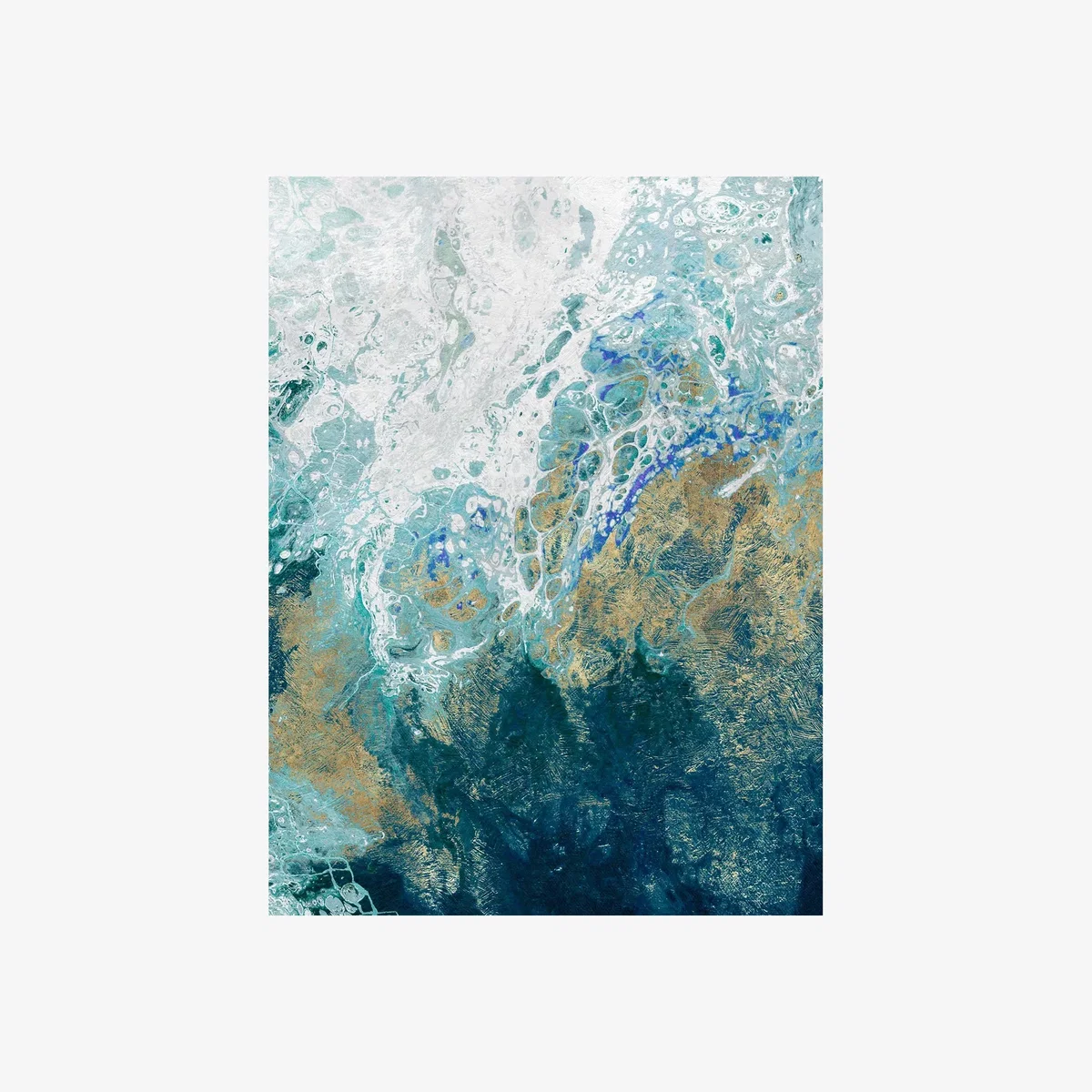 Saran II - Abstract Canvas Print, 90 x 60cm, Blue/Gold