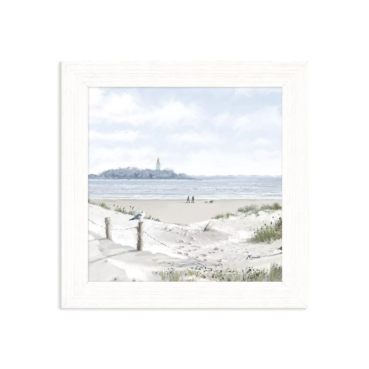 Richard Macneil - Lighthouse View Framed Print, 37 x 37cm, Blue/Multi