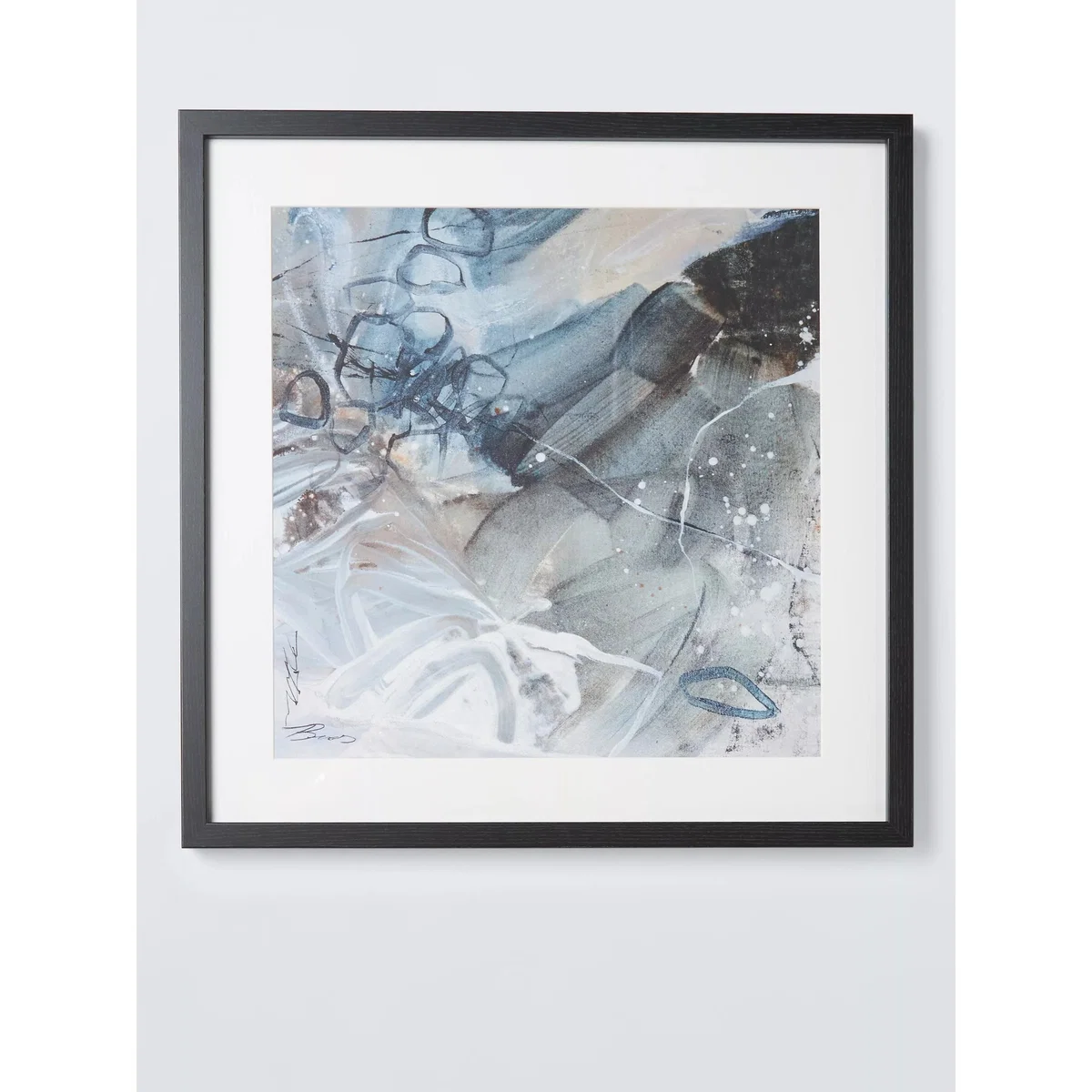 John Lewis Natasha Barnes 'Transition' Abstract Framed Print & Mount, Set of 2, 61.5 x 61.5cm, Blue – image 3