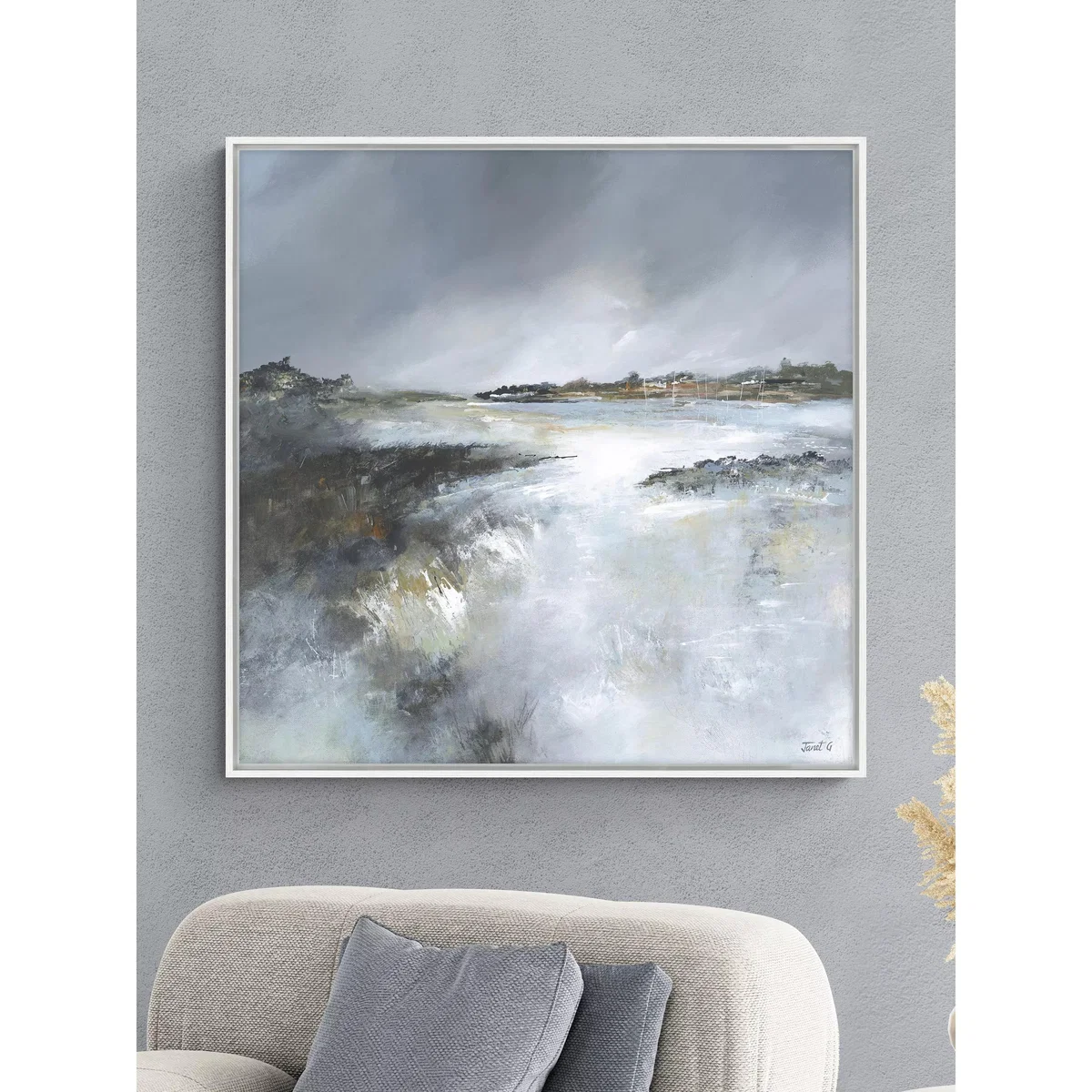 John Lewis Janet Gammans 'Reflecting Sky' Framed Canvas Print, 84 x 84cm, Multi – image 2