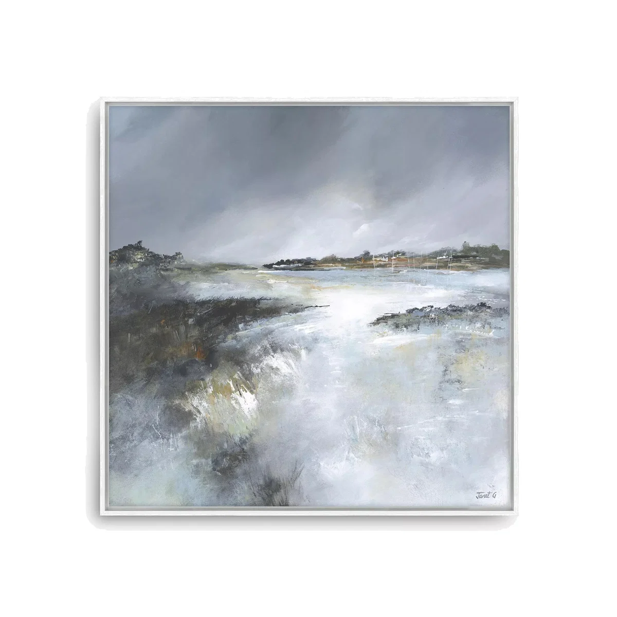 John Lewis Janet Gammans 'Reflecting Sky' Framed Canvas Print, 84 x 84cm, Multi – image 1
