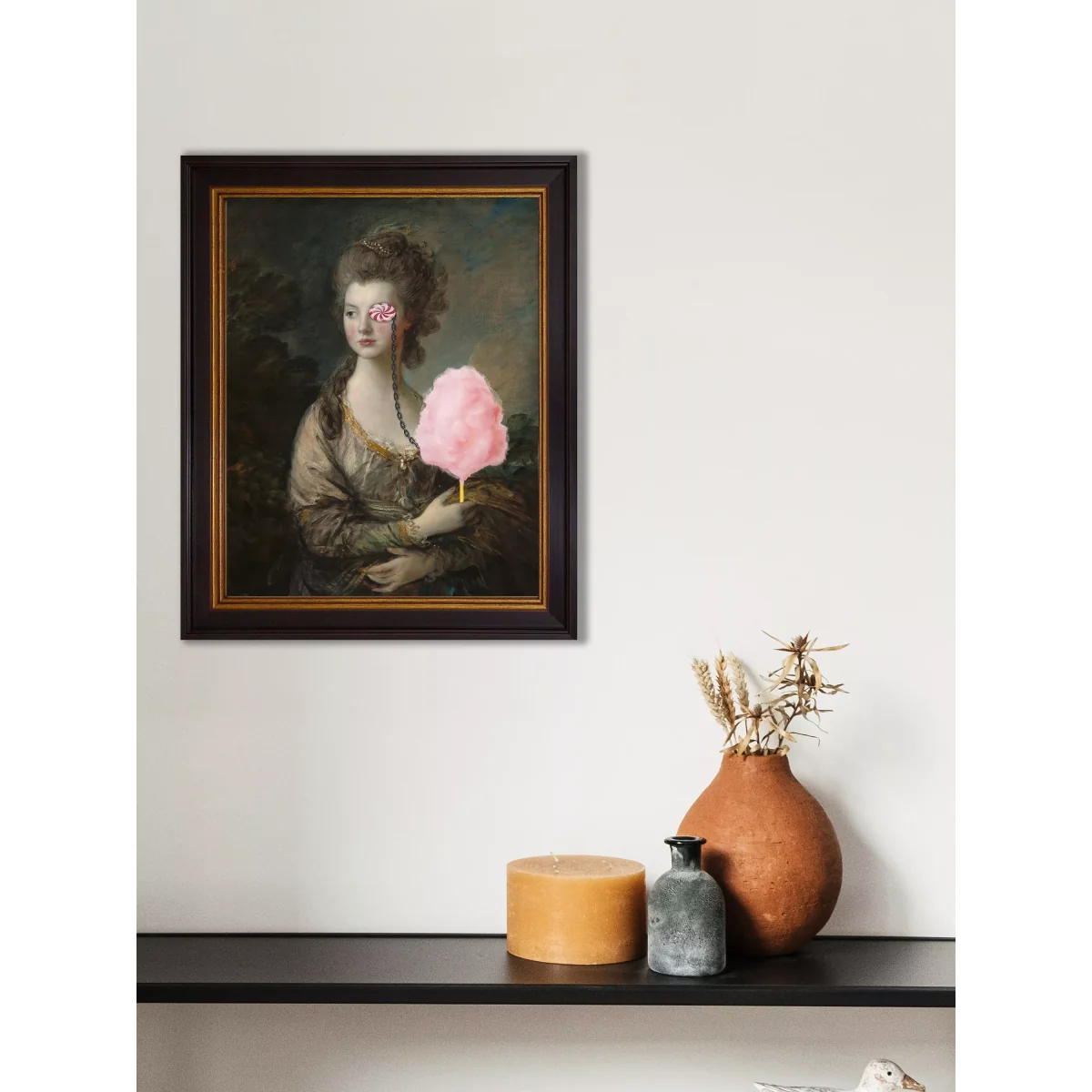Candy Floss Lady Framed Canvas Print, 61 x 51cm, Pink/Multi – image 4
