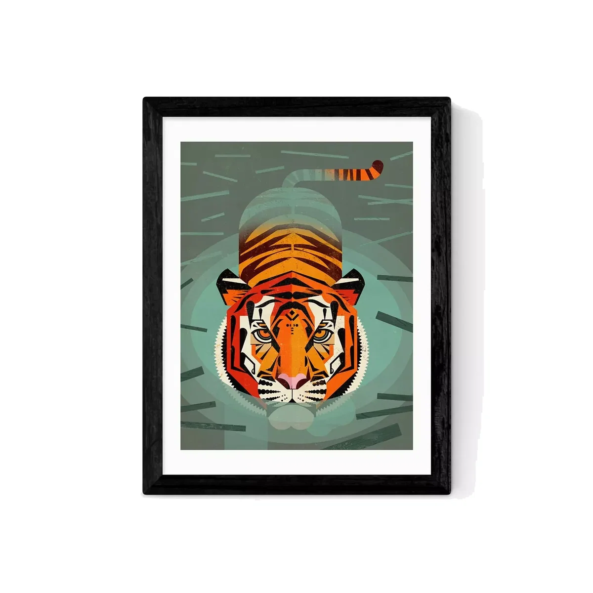 EAST END PRINTS Dieter Braun 'Swimming Tiger' Framed Print – image 1