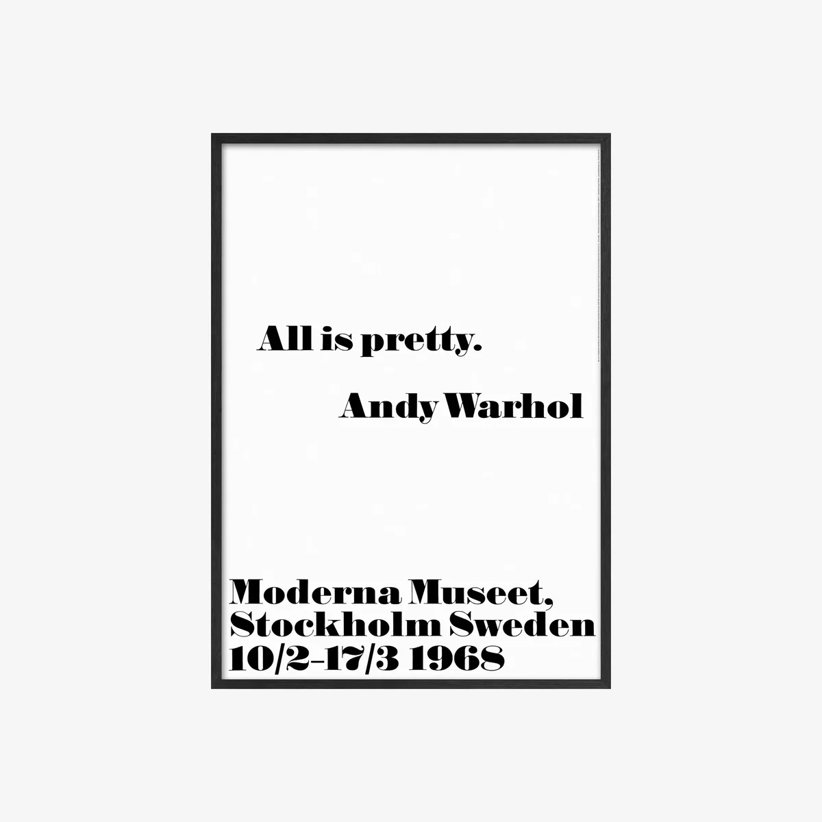 Andy Warhol - 'All Is Pretty' Framed Print, 103 x 73cm, Black/White – image 1