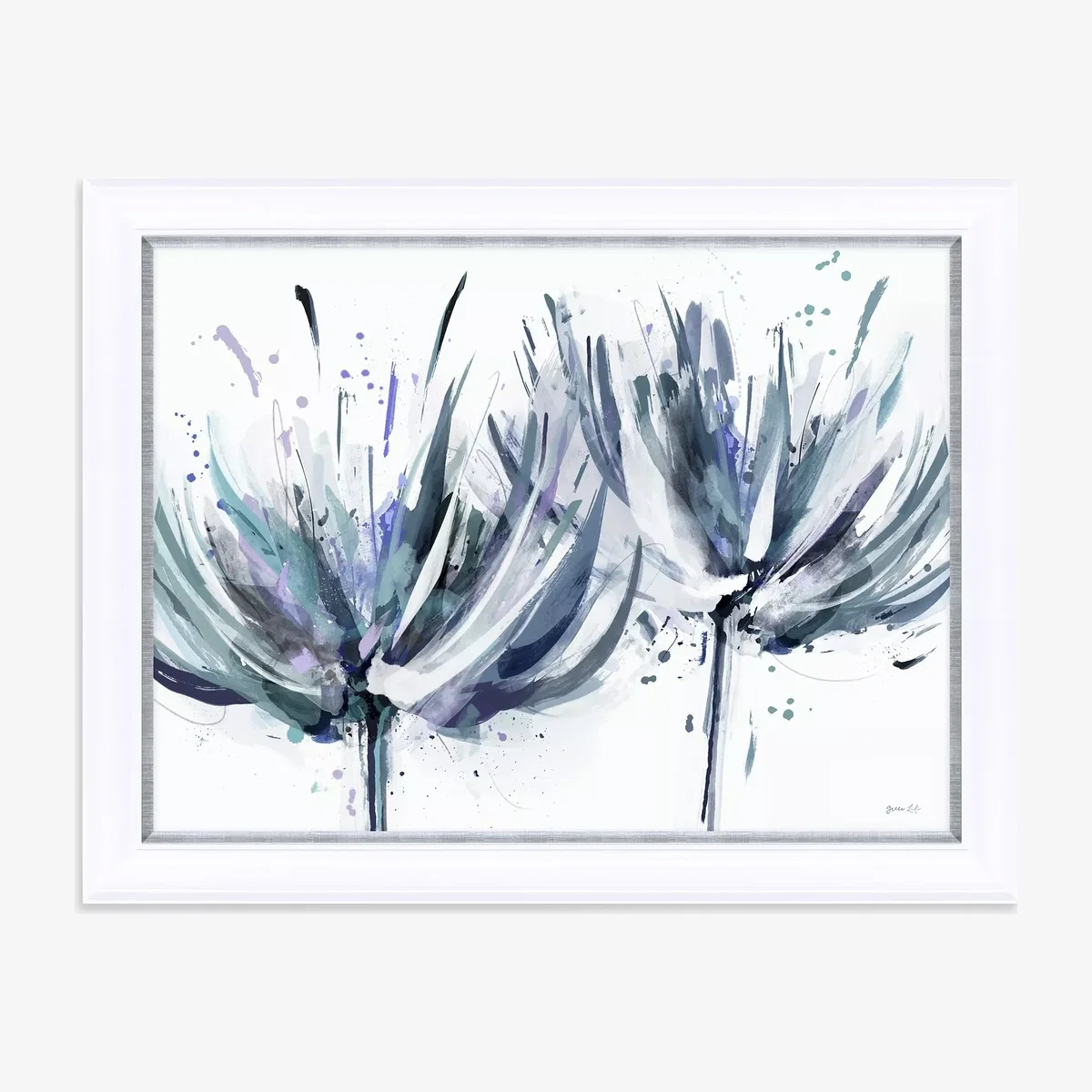 Green Lili - 'Teal Burst' Framed Print, 89 x 115cm, Teal/Purple – image 1