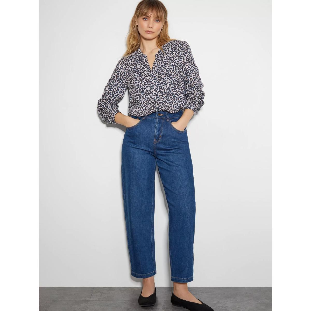 Monsoon Molly Graphic Print Blouse, Navy – image 3