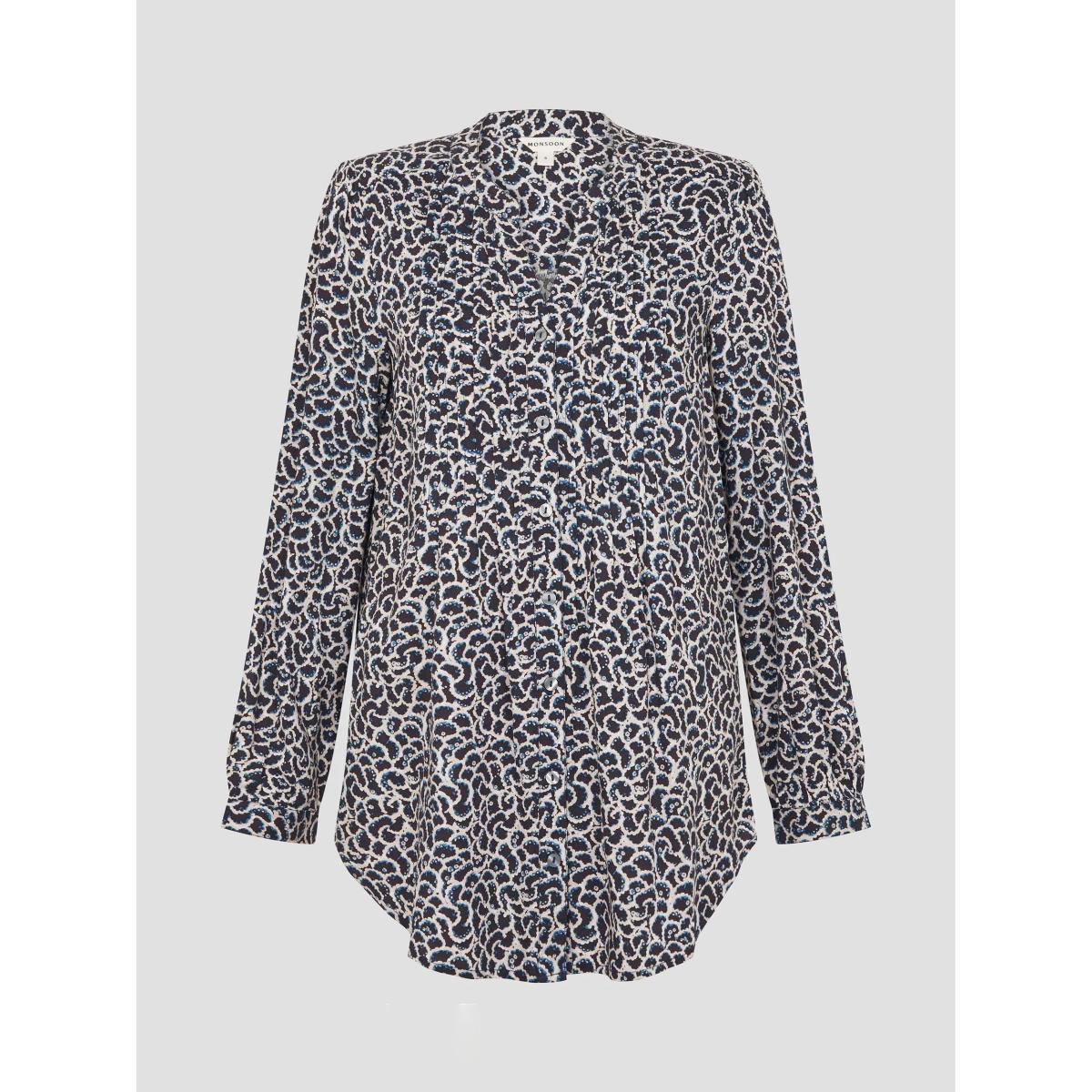 Monsoon Molly Graphic Print Blouse, Navy – image 4