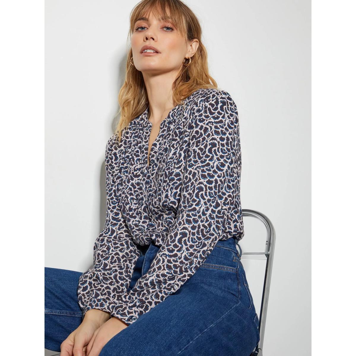 Monsoon Molly Graphic Print Blouse, Navy – image 5