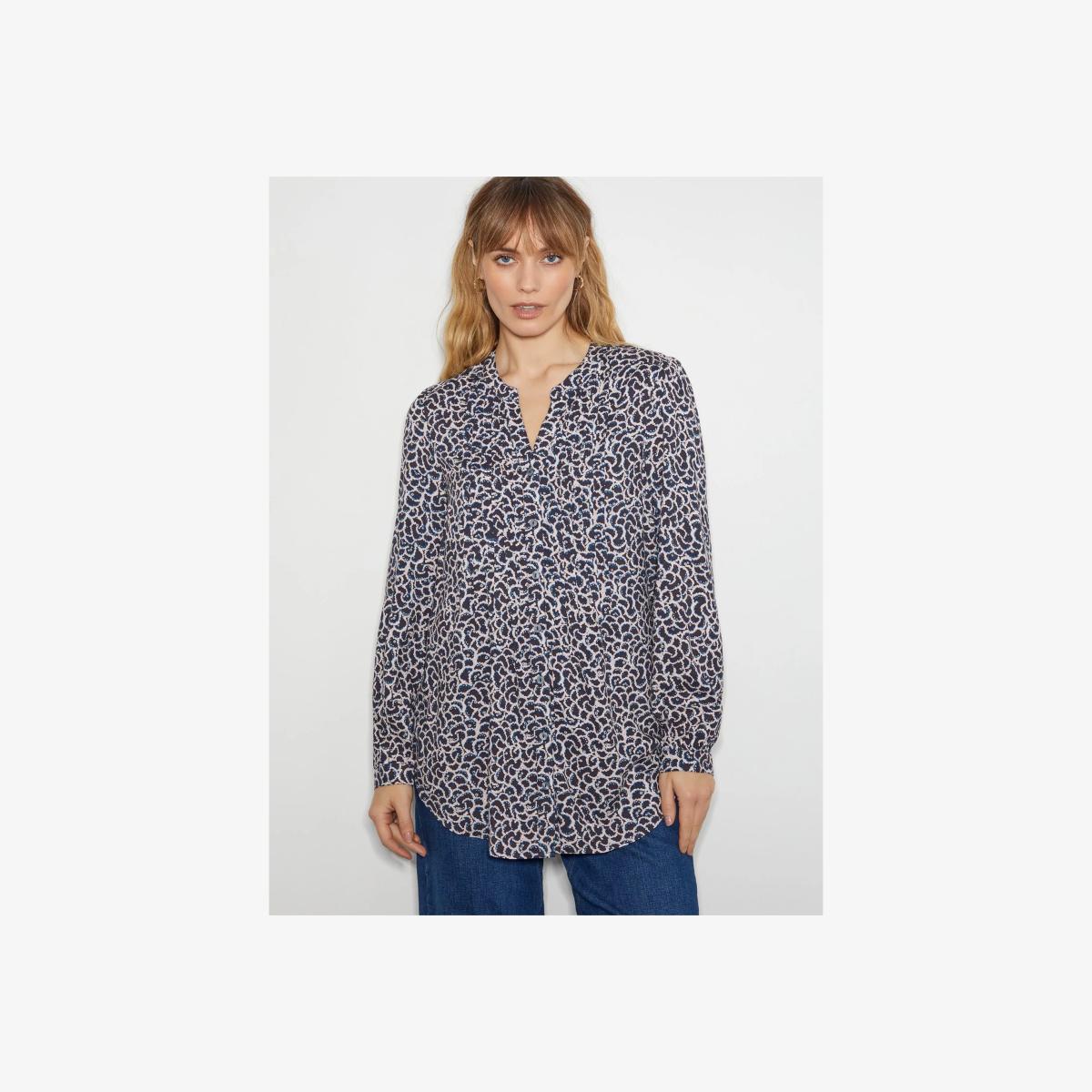 Monsoon Molly Graphic Print Blouse, Navy – image 1