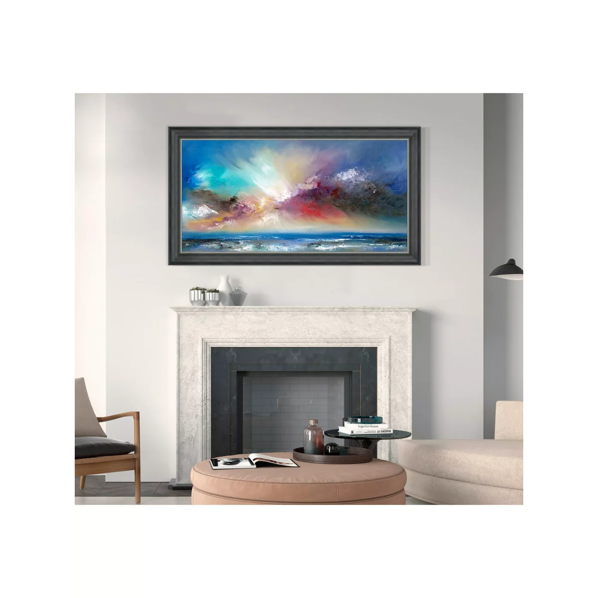 Anna Schofield - 'Blue Delight' Framed Print, 73 x 123cm, Blue/Multi – image 2