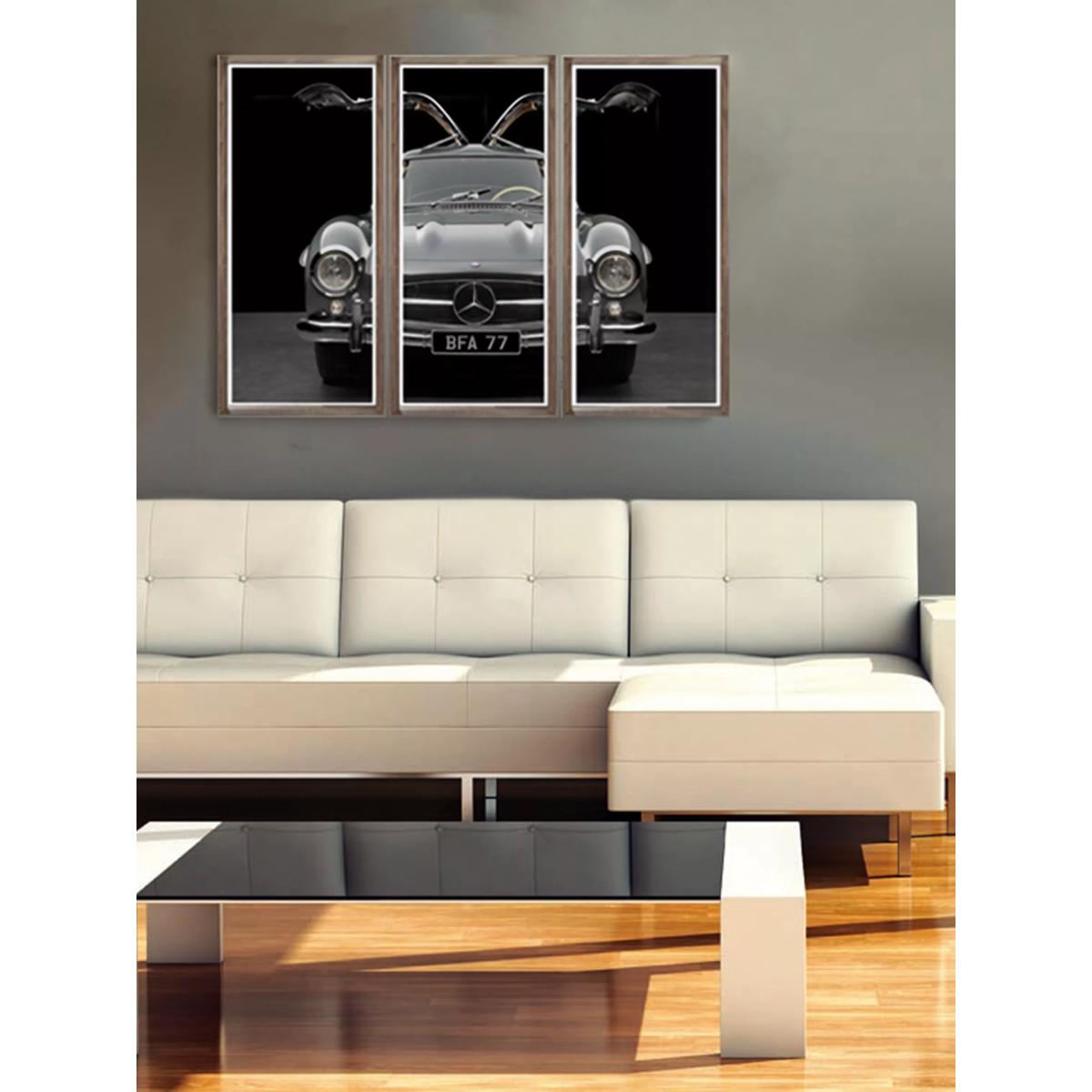 Brookpace Lascelles 'Mercedes Gull Wing Tryptich' Framed Print Set, 100 x 142cm, Grey – image 2
