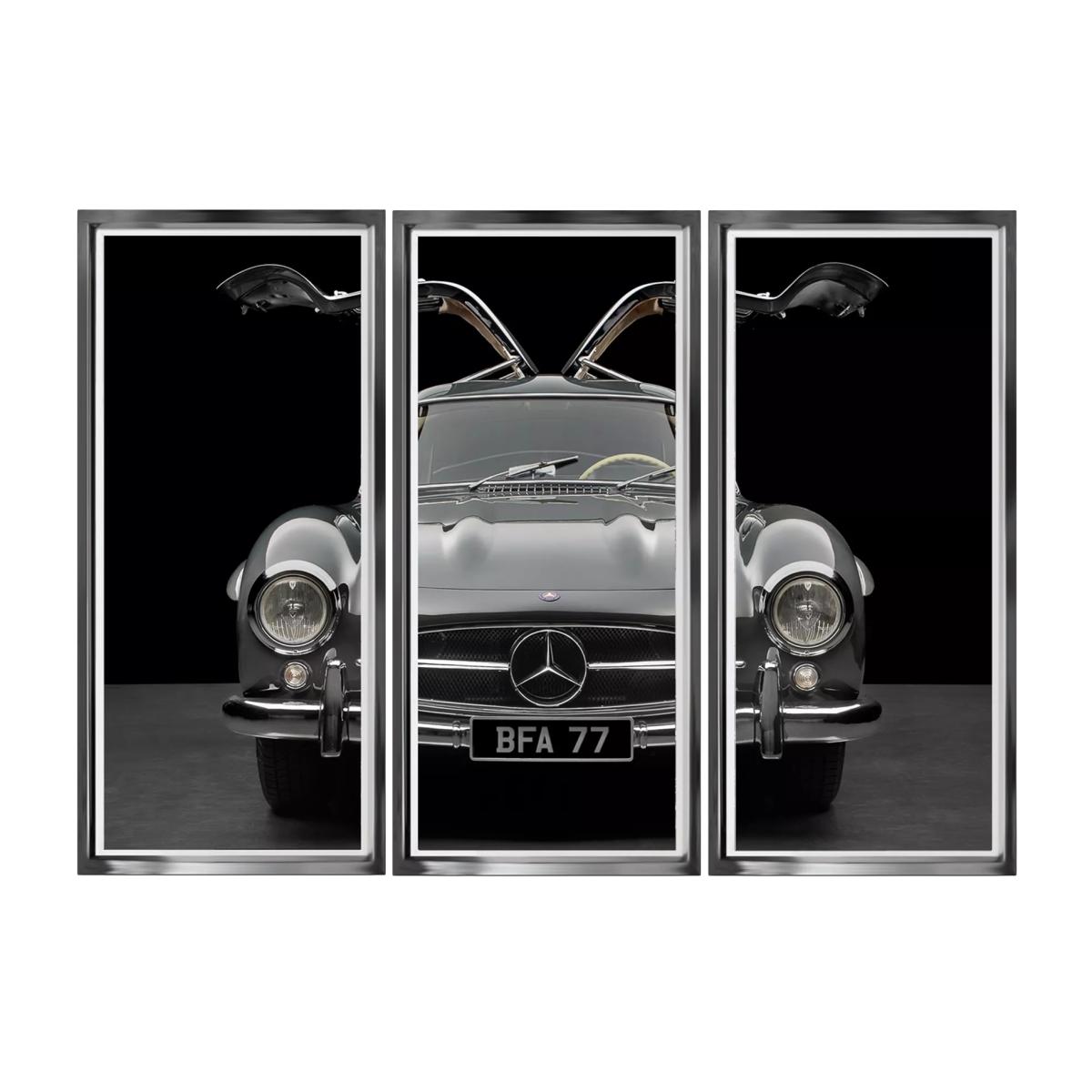 Brookpace Lascelles 'Mercedes Gull Wing Tryptich' Framed Print Set, 100 x 142cm, Grey – image 1
