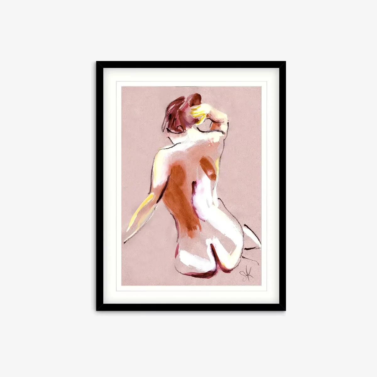 Gretchen Kelly - 'Nude No.1412' Framed Print, 83.5 x 63.5cm, Pink/Multi – image 1